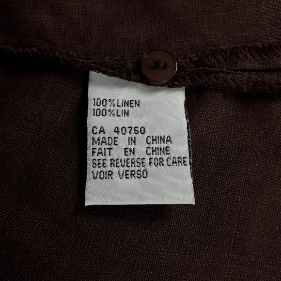 Alice Blue Button Down Brown Linen Tunic - Picture 12 of 15